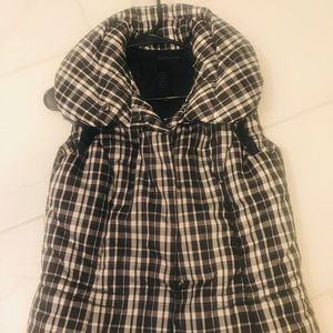 Calvin Klein black and white plaid , puffy vest